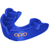 OPRO Bronze Level Sports Mouthguard – Custom-Fit, Breathable, Slim Design – Protective Mouth Guard for Football, Wrestling, Boxing, MMA, Lacrosse & All Contact Sports, Case Included – UFC Red, Adult - Blue