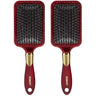 Conair Velvet Touch Paddle Cushion hair brush - Detangling hairbrush - curly or straight styles - men or women - detangler - features soft touch handle - Sage Green - Red, Black, Navy