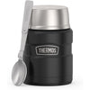 THERMOS Stainless King Vacuum-Insulated Food Jar with Spoon, 16 Ounce, Matte Stainless Steel - Matte Black