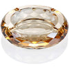 Crystal Glass Ashtray, Cigar Cigarettes Ashtray Holder Home Office Desktop Tabletop Decoration,Crystal Gold - Crystal Gold
