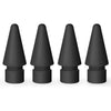 MEKO 4 Pack Upgraded 0.72mm Fine Ponit Precise Replacement Tips for Apple Pencil 1st/2nd Generation & Logitech Crayon, Wear-Resisting Pen Nibs for iPad Pro/Air/Mini Pencil - White - B-Black