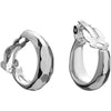 FAMARINE Clip on Earrings for Women, Chunky Chunky Tube Hoop Clip Earrings No Piercing Earrings - Silver