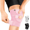 Bracoo Knee Support Brace for Men Women, Adjustable Compression Sleeve Wrap Patellar Pad Tendon - Arthritis Pain, meniscus tear, Injury Recovery, Running, Workout, KS10 - Pink
