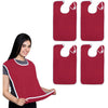 Avalon Towels Adult Bibs for Women 100% Cotton Bib for Adults for Eating - Terry Cloth Adult Bibs for Men Clothing Protectors - Red