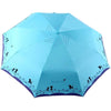 umbresen Windproof Compact Travel Folding Cute Cat Umbrella,Auto Open Close Rain&Sun Lightweight Portable Umbrellas with Cover for Kids Women Men - Light Blue