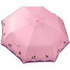 umbresen Windproof Compact Travel Folding Cute Cat Umbrella,Auto Open Close Rain&Sun Lightweight Portable Umbrellas with Cover for Kids Women Men - Pink