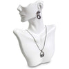 MOOCA Tabletop Small Necklace & Earring Jewelry Displays, Earring Display Stands, Necklace Stand, Mannequin Jewelry Bust, 7 W x 3 D x 9 1/2 H in, Black - White