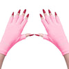MelodySusie UV Gloves for Gel Nail Lamp, Professional UPF50+ UV Protection Gloves for Manicures, Art Skin Care Fingerless Glove for Women Men Protect Hands from Sun and Nail Dryer Harm (Black) - E-pink