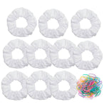 10 Pack White Cotton Scrunchies for Tie Dye Hair Elastic Hair Ties Pony Tail Holder for Party - My Store