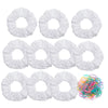 10 Pack White Cotton Scrunchies for Tie Dye Hair Elastic Hair Ties Pony Tail Holder for Party - White