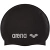 Arena Classic Unisex Soft Silicone Swim Cap for Women and Men, Intensive Training Comfortable Non-Slip Long Hair Swimming Hat - Black/Silver