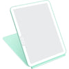 deweisn Folding Lighted Makeup Mirror with 72 LEDs 3 Colors Light Modes USB Rechargable 1800mA Batteries Portable Ultra Thin Compact Vanity Mirror Dimmable Travel Mirror - Green