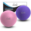 Massage Lacrosse Balls for Myofascial Release, Trigger Point Therapy, Muscle Knots, and Yoga Therapy. Set of 2 Firm Balls (Blue and Red) - Pink and Purple