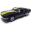 KiNSMART - 1967 Ford Shelby Mustang GT500 1:38 Scale 5" Die Cast Metal Model Toy Muscle Car (Grey) - Black
