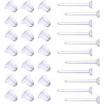 100Pairs Clear Silicone Earring Posts and Backs Kits Invisible Earrings Ear Sticks Earrings Piercing Retainers DIY Supplies for Ear Spacers Piercing Jewelry - My Store