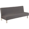 Solid Colour Armless Sofa Bed Cover Polyester Spandex Stretch Futon Slipcover 3 Seater Elastic Full Folding Couch Sofa Shield fits Folding Sofa Bed Without Armrests 80" x 50" in (Black) - Grey