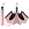 DBA FDJASGY Sun Umbrella Compact Folding Travel Umbrella Auto Open and Close for Windproof, Rainproof & 99.9% UV Protection Parasol with Black Anti-UV Coating - Pink
