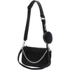AMHDV Women Multipurpose Crossbody Bags Small Shoulder Bag Fashion 3 in 1 Zip Handbags with Coin Purse - 01-black