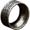 Men's Stainless Steel Chinese Ancient 4 Guardian Beasts Ring Dragon, White Tiger, Suzaku, Basalt Carved - Antique Silver