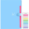 Forvencer Accordion File Organizer, Letter Size, 5 Pocket Expanding File Folder, Cute File Folder with Labels, Portable File Organizer for School Office Supplies, Folders for Documents, Jade - Blue