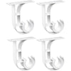 TOKPLNU Ceiling Curtain Rod Bracket, 4 Pack Heavy Duty Curtain Rod Holders, Aluminum Alloy, Black Ceiling Curtain Hooks Hangers Fit for 1 Inch Drapery Rods - White