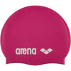 Arena Classic Unisex Soft Silicone Swim Cap for Women and Men, Intensive Training Comfortable Non-Slip Long Hair Swimming Hat - Fuchsia/White