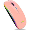 Wireless Bluetooth Mouse for Laptop, Rechargeable Mouse 2.4G USB Optical Wireless Mouse, LED Slim Dual Mode(Bluetooth 5.0 and 2.4G) Wireless Device for Laptop, PC, Mac OS, Android, Windows Champagne - Champagne