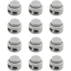 RJ-Sport Heavy Duty Cord Locks - Double Hole Drawstring Stopper Fastener for No Tie Shoelaces and More - 03 Grey - No Logo