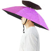 Umbrella Hat, 37 inch Fishing Umbrella Hat Hands Free Foldable UV Protection Umbrella Cap Adjustable Headwear for Fishing Golf Camping Beach Gardening Sunshade Outdoor - Purple