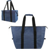 Reusable Insulated Shopping Cooler Bag with Zipper Top for Grocery, Thick Alumimum Foam Tote Thermal Bag for Frozen Cold Hot Foods Transport, Grey - Large/Blue-with Zipper