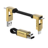 Rolling Square inCharge 6 - Keychain USB C Charger Cable, Lightning Cable and Micro-USB for Smartphone, Universal Cable Charger 6 in 1, USB Plug, 15W, Gray - Gold