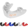 OPRO Bronze Level Sports Mouthguard – Custom-Fit, Breathable, Slim Design – Protective Mouth Guard for Football, Wrestling, Boxing, MMA, Lacrosse & All Contact Sports, Case Included – UFC Red, Adult - White