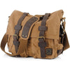 JONON Vintage Military Men Canvas Messenger Bag for 13.3-17" Laptop - Brown