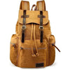 GEARONIC Vintage Canvas Backpack, Casual Daypack Backpacks for Men Women, 15inch Laptop Bag Travel Hiking Camping Rucksack - Yellow
