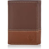 Timberland Men's Leather Trifold Wallet with ID Window - Brown/Tan