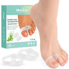 Welnove Pack of 12 Bunion Corrector, Toe Separators with 2 Loops, Big Toe Spacer Suitable for Bunion and Overlap Toe (White) - Clear(Aloe Extract)