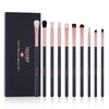 Docolor Eyeshadow Brushes Professional Eye Makeup Brushes Set Eyeshadow Eyeliner Concealer Eyebrow Blending Brushes Eye Make Up Brush Kit with Gift Box (10 Pcs,Black with Rose Gold,Wooden Handles) - 10 Pcs