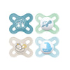 MAM Original Start Matte Baby Pacifiers, Binky for 0-3 Months, BPA-Free Silicone Nipple, Easy to Clean, Best for Newborn Babies, Developed with Medical Experts, 2 Count Binkies with Sterilizer Case - Sky / Pale Mint / Shell