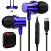 USB C Headphone,COOYA Type C Wired Earbuds Magnetic Bass Noise Canceling In-Ear Earphones+Mic for iPhone 17 16 15 Pro Max iPad 10 Pixel 9 8 for Samsung Galaxy S25 Ultra S24 S23 A16 A56 for OnePlus 13 - DarkBlue