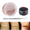 MEICOLY 3pcs SFX Special Effects Makeup Kit - Fake Nose Putty, Scar Wax, Fake Blood Scab Gel, Dark - scar wax kit,01
