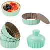 4 Pcs 3.6 Inch Mini Tart Pan Depth 1 Inch with Removable Bottom NonStick Tin - Green - Green-6Pcs with tart tamper