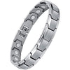 Feraco Mens Magnetic Bracelet, Effective Titanium Steel Magnet Bracelets with Sizing Tool, Black - Silver