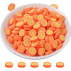 100 Pack Fruit Slime Charms Resin Flatbacks Buttons Polymer Clay Beads for Miniature Fairy Garden Hair Accessories DIY Scrapbooking Phone Case (Multi) - Orange