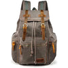GEARONIC Vintage Canvas Backpack, Casual Daypack Backpacks for Men Women, 15inch Laptop Bag Travel Hiking Camping Rucksack - Gray
