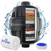 15 Stage Shower Head Filter for Hard Water - High Output Shower Water Filter Reduces Chlorine, Improves Skin Condition - Matte Black