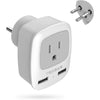 TESSAN European Travel Plug Adapter, Europe Power Adaptor with 2 USB Ports, International Type C Outlet Charger for US to Most of EU Iceland Spain Italy France Germany - gray-white-Type H