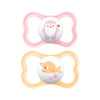 MAM Air Baby Pacifier, for Sensitive Skin, Sterilizer Case, 2 Pack, 16+ Months, Boy - Rose Pink / Sky
