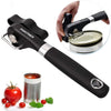 PAKITNER- Safe Cut Can Opener, Smooth Edge Can Opener - Handheld Easy Turn Knob, Manual Can Opener, Ergonomic Smooth Edge, Food Grade Stainless Steel Cutting Tool for Kitchen & Restaurant - Black