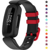 TopPerfekt Bands Compatible with Fitbit Ace 3, Soft Silicone Waterproof Bracelet Accessories Sports Watch Strap Replacement for Fitbit Ace 3 Boys Girls - Black/Racer Red