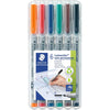 Staedtler Lumograph Non-Permanent Wet Erase Marker Pens, Fine Tip Refillable Colored Marker, Blue, 315-3 - Assorted Colours